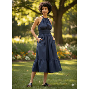 A New Day Women's Midi HalterDress Black Size XXL Nwt